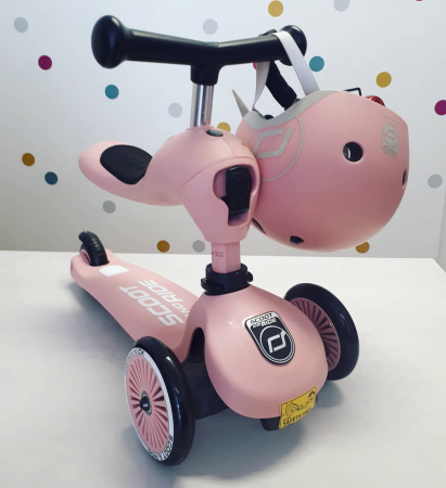 Casca de protectie pentru copii, sistem de reglare magnetic cu led, XXS-S, 45-51 cm, 1 an+, Rose, Scoot & Ride [22]