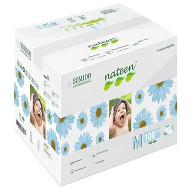 Scutece pentru bebeluși - Scutece Eco-Friendly Bebeluși Nateen Premium Nr.3 – 4–9 kg (100 buc) | Hipoalergenice & Fixare 3D Flex&Fit