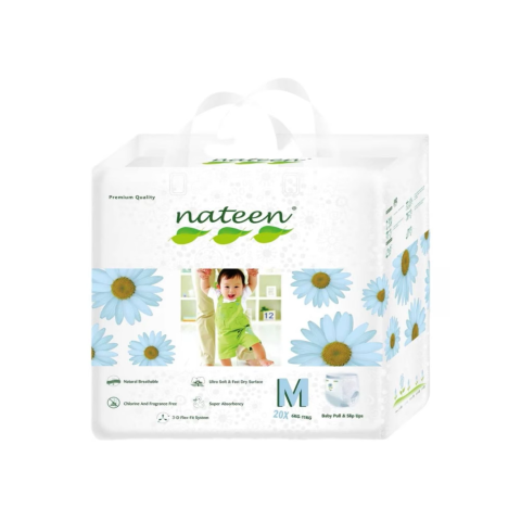 Scutece Pants - Scutece Pants Eco-Friendly Bebeluși Nateen Premium Nr.3 6–11 kg (20 bucăți) | Super absorbante & Eco-Friendly