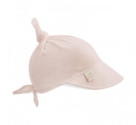 Articole de plaja, piscina - Sepcuta de soare 6 luni - 6 ani reglabila din in si vascoza cu cozoroc pentru protectie, Sepia Rose