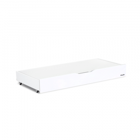 Patuturi lemn 120x60 cm - Sertar depozitare cu capac pentru patut copii Smooth Woodies 120 × 60 cm, alb