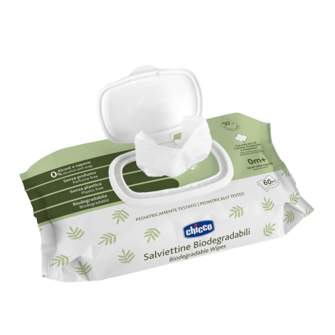 Servetele umede biodegradabile Chicco cu clapeta, fara alcool si sapun, 60bucati, 0luni+ [3]