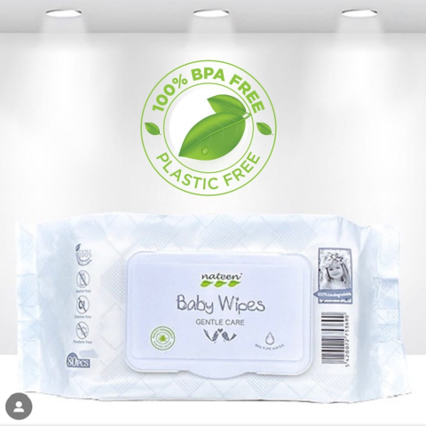 Șervețele umede pentru bebeluși - Șervețele Umede Eco Nateen (inclusiv pentru Tetine și Suzete) – 80 buc | Fără Alcool & Biodegradabile