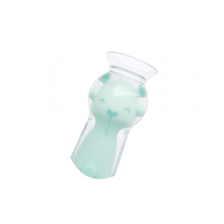 Lingurita îngustă din silicon alimentar cu ventuză, in carcasa, perfecta pentru vacanta, “Soft & Fun”, mint [1]