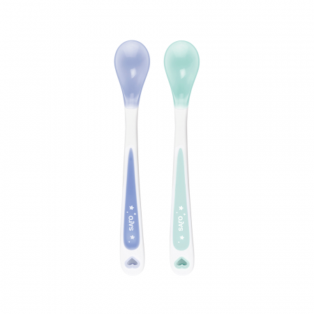 Tacâmuri - Set 2 lingurite termice, Soft-Ended, blue/mint