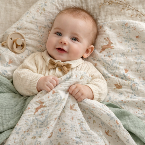 Set 2 museline Botanical Nest  din bumbac muselină 100%, 70x70 cm [4]