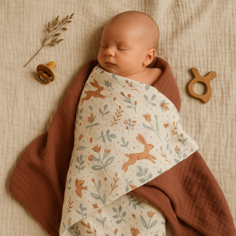 Set 2 museline Rustic Play din bumbac muselină 100%, 70x70 cm [1]