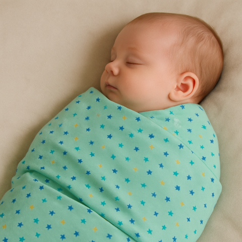 Set 2 scutece finet 100% bumbac pentru bebeluși – 70×80 cm – Starry Sky Mint [2]