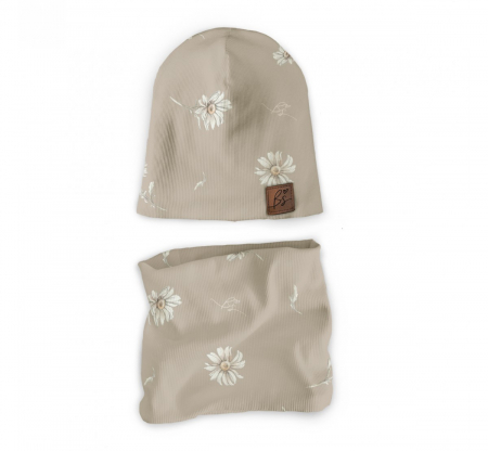 Articole crosetate Handmade - Set căciulă și fular tip guler, Margarete, XS - circumferinta capului 36-42 cm by BabySteps