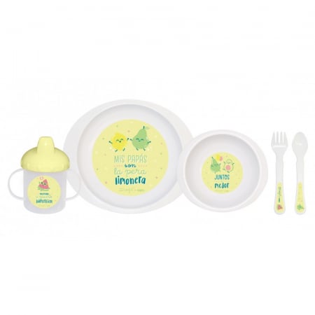 Set hranire - Set complet de masa, 5 piese, "La Pera Limonera” Yellow