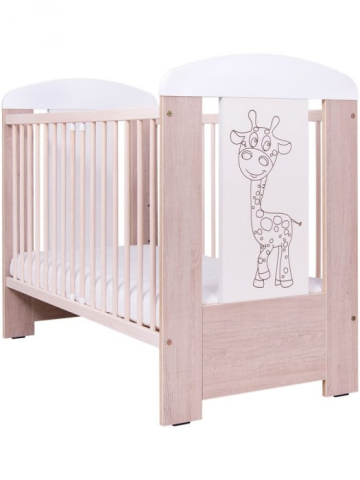 Set complet pentru somnul bebelușului – Pătuț Giraffe Santana + Saltea Cocos-Spumă + Protecție impermeabilă + Cearșaf bumbac 120×60 cm [3]
