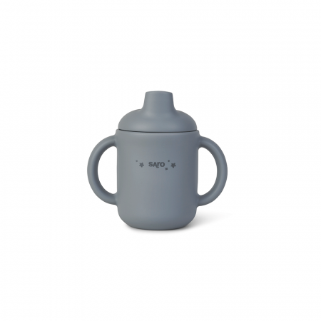 Set diversificare bebeluși, silicon alimentar premium, 4 piese – farfurie sectionata, linguriță, furculita, cană –  “Food & Fun” Mint [2]