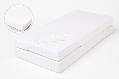 Black Friday - Set Dormitor Pure White – Cearșaf Impermeabil + Cearșaf Jersey 160×200 cm