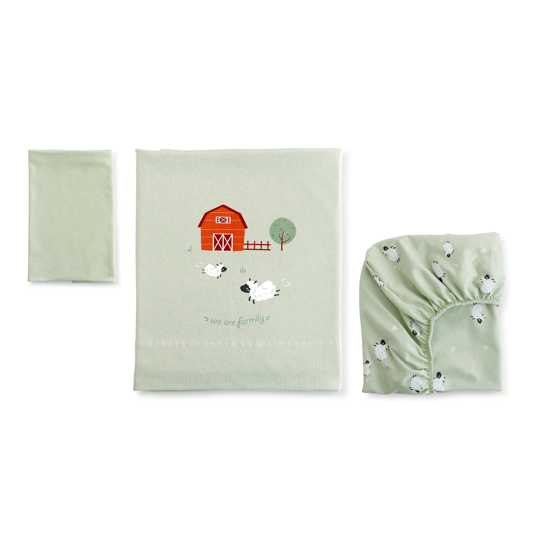 Lenjerii patut - Set lenjerie mini pătuț 3 piese jersey Funny Farm 90x40 cm– 100% bumbac