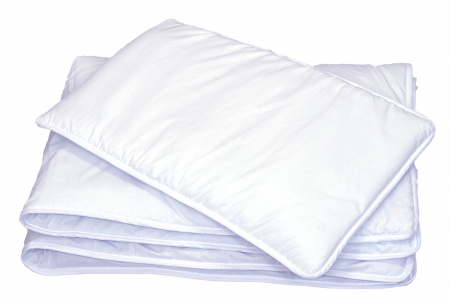 Perne - Set pilota 135 x 100 cm si perna 40 x 60 cm pentru copii, bumbac satin premium si umplutura hipoalergenică BabySoft, Alb