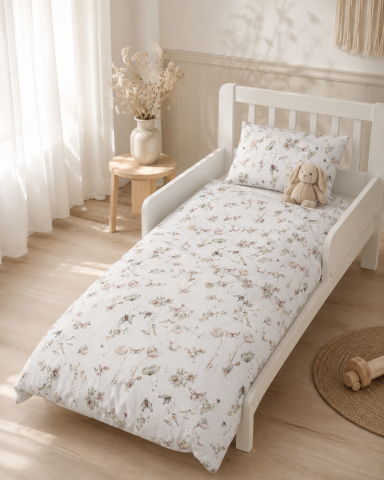 Lenjerii si huse patut - Set Pilotă 220x75cm + Pernă 40x60cm BabySteps „Natura" – Bumbac Premium 100%, Umplutură BabySoft Hipoalergenică, Față-Verso, OEKO-TEX® | Preșcolari