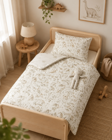 Set Pilotă 75x100cm + Pernă 30x40cm BabySteps „Boho" – Bumbac Premium 100%, Umplutură BabySoft Hipoalergenică, Față-Verso, OEKO-TEX® | Pentru Copii [0]