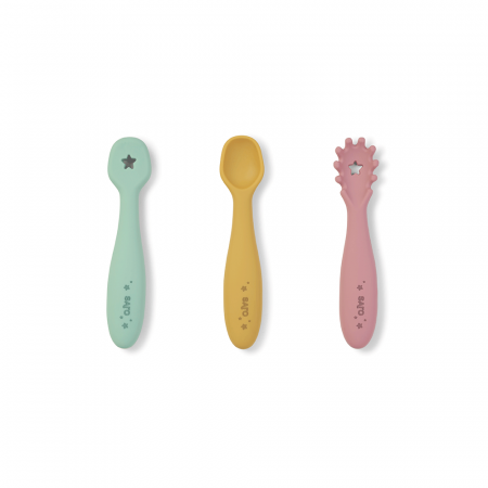 Tacâmuri - Set pre-lingurite din silicon pentru diversificare bebelusi, Blossom