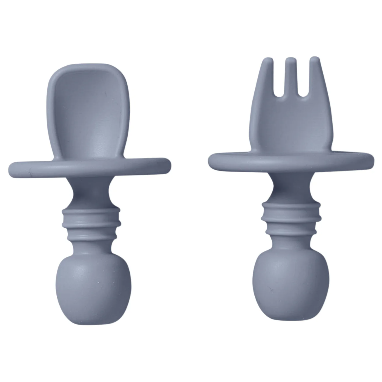 Tacâmuri - Set tacamuri pentru autodiversificare, protectie anti-inec, silicon, rezistent la cazaturi + 4 luni, Cutlery blue