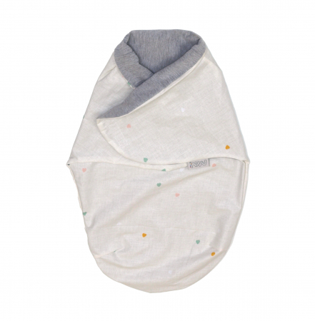 Sistem infasat si sac de dormit - Sistem de infasare Baby swaddle Airy Bumbac Bej, Amy, 72x60 cm