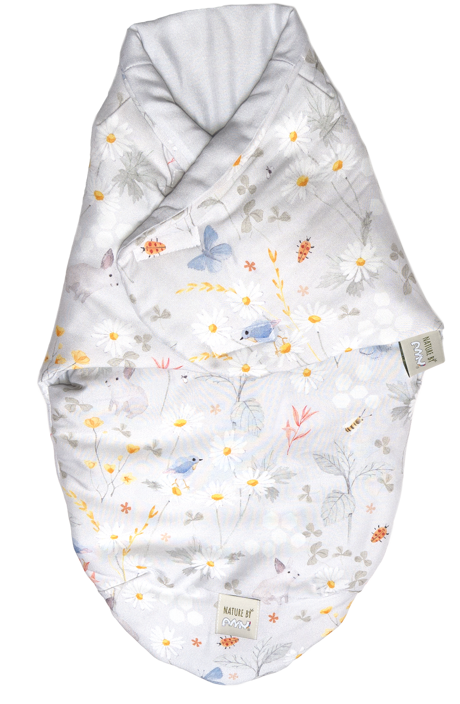 Camera copilului - Sistem de infasare Nature Bamboo by Amy din Bambus cu umplutura antialergică BabySoft® + Cadou Rucsăcel Lunca Gri