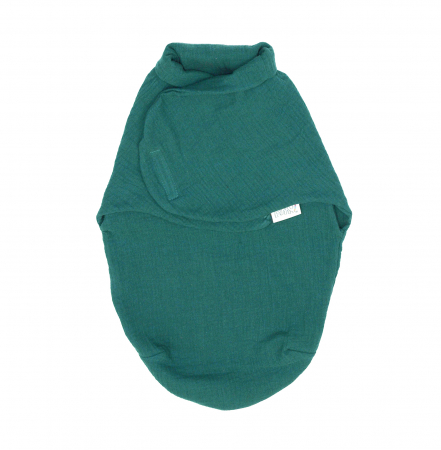 Sistem infasat si sac de dormit - Sistem de infasare Baby swaddle Puzzle Bumbac Muslin Verde, Amy, 72x60cm