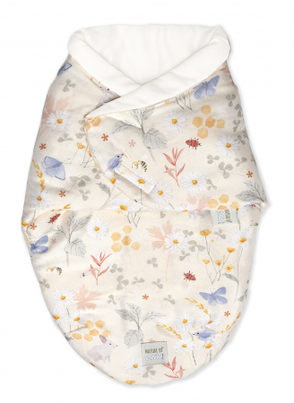 Camera copilului - Sistem de infasare Bambus, Inchidere Velcro, Baby swaddle, Lunca Bej + Cadou Rucsăcel