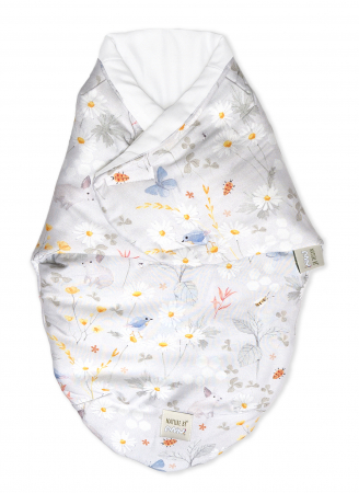 Camera copilului - Sistem de infasare Bambus, Inchidere Velcro, Baby swaddle, Lunca Gri + Cadou Rucsăcel