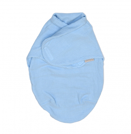 Sistem de infasare Bumbac, Inchidere Velcro, Baby swaddle, Puzzle Muslin Blue, Amy [2]