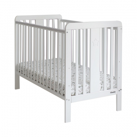 Patut din lemn pentru bebe, inaltime saltea reglabila, Star Baby Alb 120x60 cm [18]
