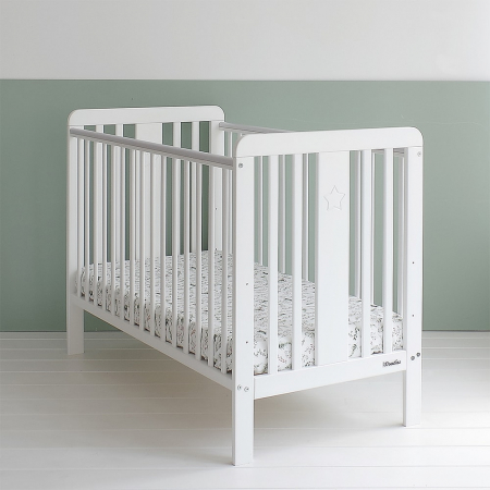 Patut din lemn pentru bebe, inaltime saltea reglabila, Star Baby Alb 120x60 cm [17]