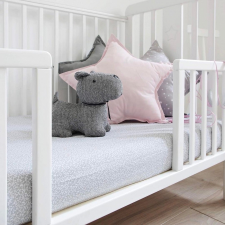 Patut din lemn pentru bebe, inaltime saltea reglabila, Star Baby Alb 120x60 cm [15]