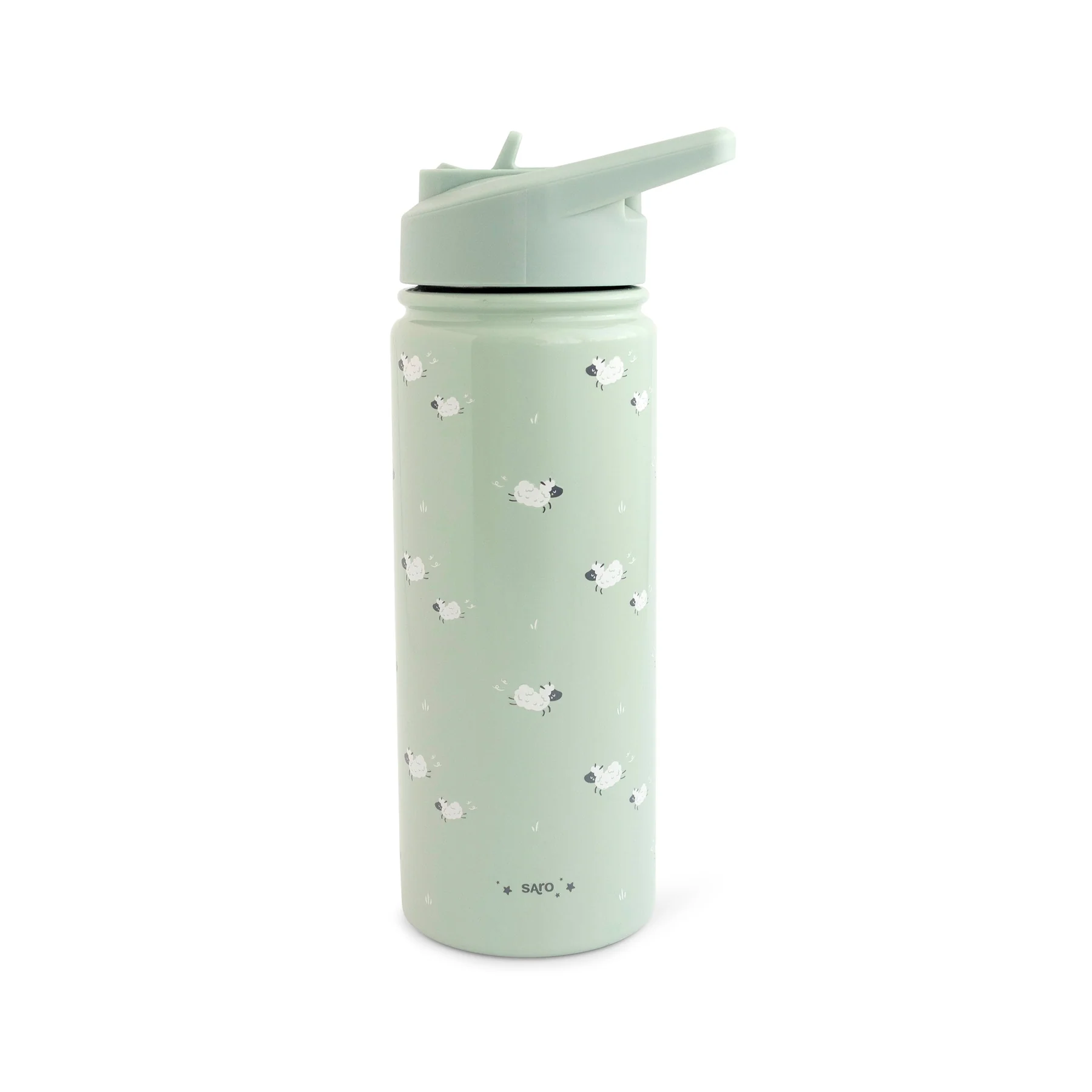 Căni - Sticlă Termică Premium pentru Copii Saro, 500 ml, Oțel Inoxidabil 304, Fără BPA, Anti-Condens, 12h, cu pai Retractabil si capac etans, Funny Farm