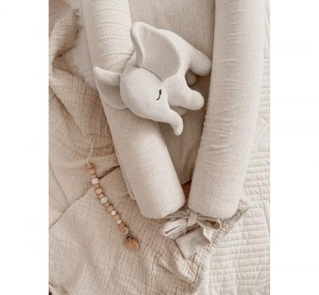 Suport de dormit Babynest 2in1 bara protectie patut Premium In Bej Inchis by BabySteps, 95x53 cm [4]