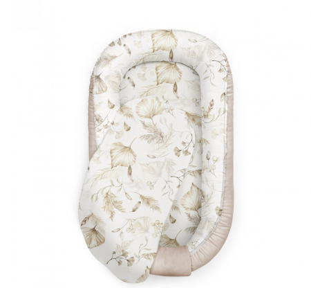 Perne, pilote si babynest - Suport de dormit Babynest Premium Bumbac si Catifea Boho Beige by BabySteps, 70x35 cm