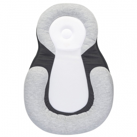 Suport de somn 2 in 1, Anti plagiocefalie si antireflux, Sustine vertebra cervicala, Tesatura respirabila, Cu insertie detasabila, Sweet Dreams, Gri [1]