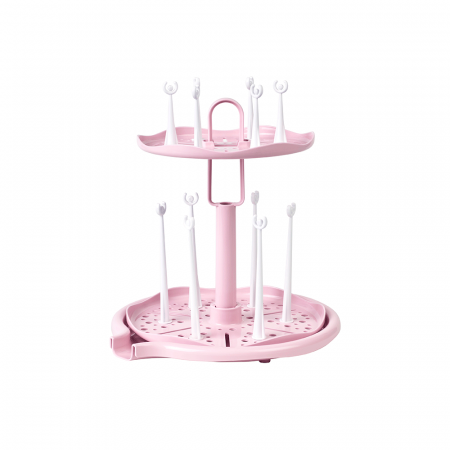 Set hranire - Suport pentru uscare biberoane, Rose