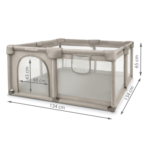 Țarc pliabil copii Kidwell FANKO 130x130 cm Beige, pentru apartament, spațiu optimizat, sigur, 0–6 ani [3]