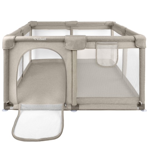 Țarc pliabil copii Kidwell FANKO 130x130 cm Beige, pentru apartament, spațiu optimizat, sigur, 0–6 ani [2]