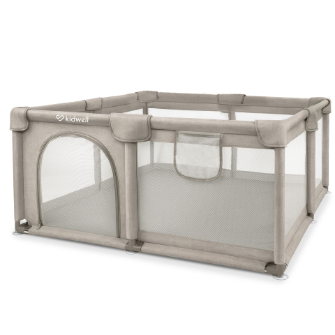 Țarc pliabil copii Kidwell FANKO 130x130 cm Beige, pentru apartament, spațiu optimizat, sigur, 0–6 ani [1]