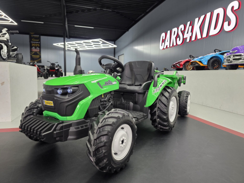 Plimbare & Relaxare - Tractor electric copii 24V cu remorcă basculabilă, 2 motoare, telecomandă și Bluetooth, verde