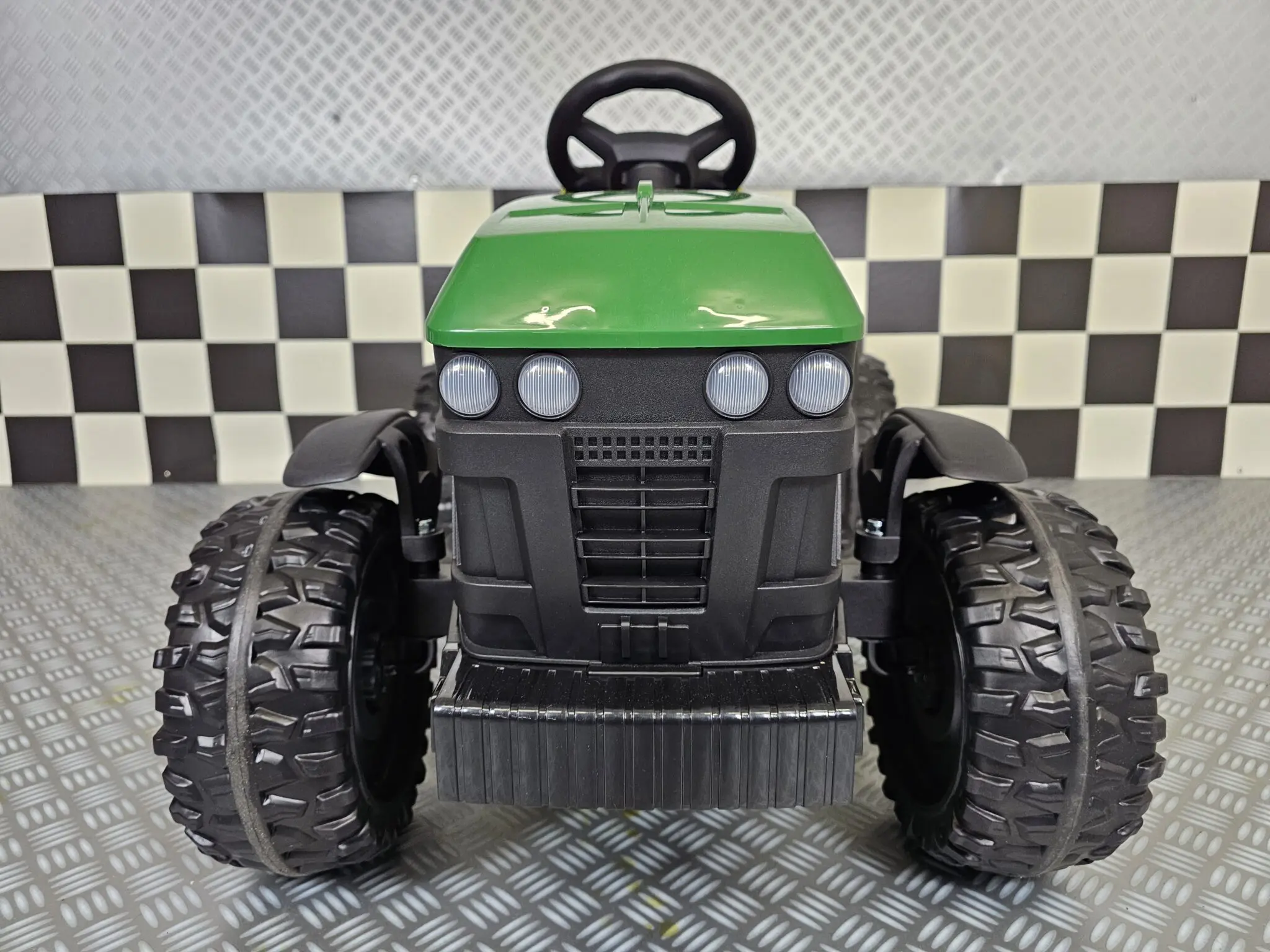 Tractor Electric pentru Copii Farmer 12V Verde, cu Remorcă Detașabilă și Telecomandă 2.4G – Roți EVA, Scaun Piele | 3-6 Ani [2]
