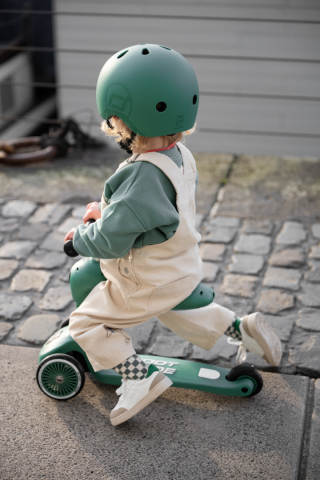 Trotinetă copii 2in1 premium Scoot & Ride HighwayKick 1 Forest, cu șezut, sistem anti-răsturnare, reglabilă 1–5 ani (max. 50 kg) [33]