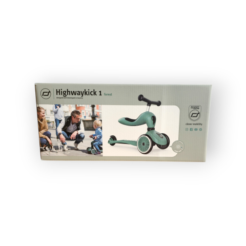 Trotinetă copii 2in1 premium Scoot & Ride HighwayKick 1 Forest, cu șezut, sistem anti-răsturnare, reglabilă 1–5 ani (max. 50 kg) [43]