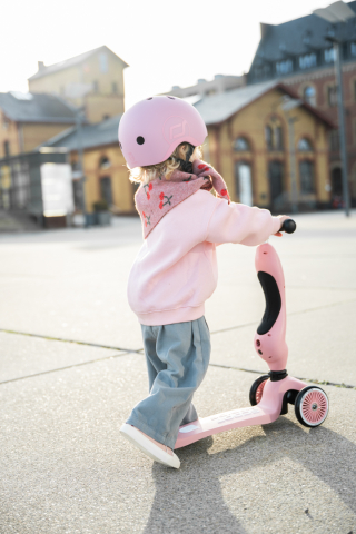 Trotinetă copii 2in1 premium Scoot & Ride HighwayKick 1 Rose, cu șezut, sistem anti-răsturnare, reglabilă 1–5 ani (max. 50 kg) [18]