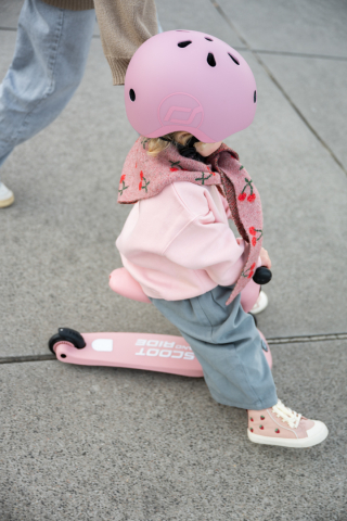 Trotinetă copii 2in1 premium Scoot & Ride HighwayKick 1 Rose, cu șezut, sistem anti-răsturnare, reglabilă 1–5 ani (max. 50 kg) [12]