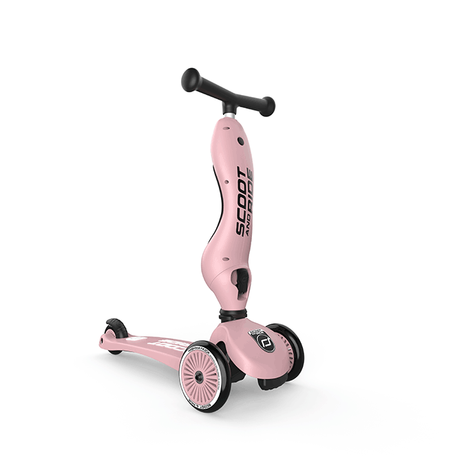 Trotinetă copii 2in1 premium Scoot & Ride HighwayKick 1 Rose, cu șezut, sistem anti-răsturnare, reglabilă 1–5 ani (max. 50 kg) [9]