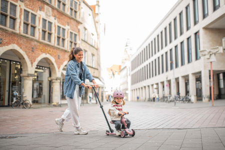 Trotineta copii cu sezut si maner, transformabila 3in1, Highwaykick 1 Push and Go Wildberry, 1-5 ani, pana la 50 kg, Scoot & Ride [20]