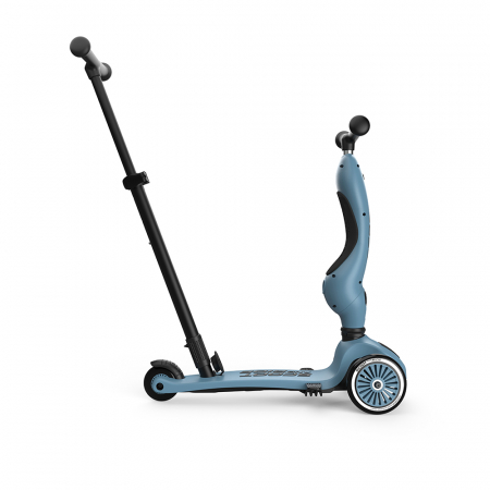 Trotineta copii cu sezut si maner, transformabila 3in1, Highwaykick 1 Push and Go Steel, 1-5 ani, pana la 50 kg, Scoot & Ride [10]