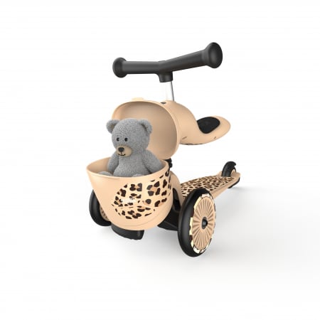 Trotineta copii cu sezut, suport jucarie, transformabila 2in1, HighwayKick 1 Lifestyle Leopard, 1-5 ani, pana la 50 kg, Scoot & Ride [15]